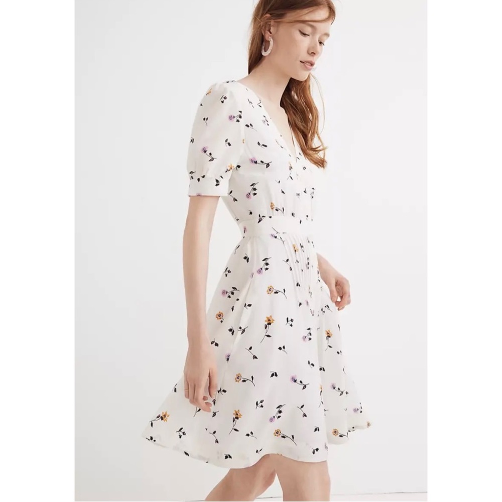 Madewell Daylily Pintuck Dress in Sweet Blossoms - Cottage Core Dress - Size 0